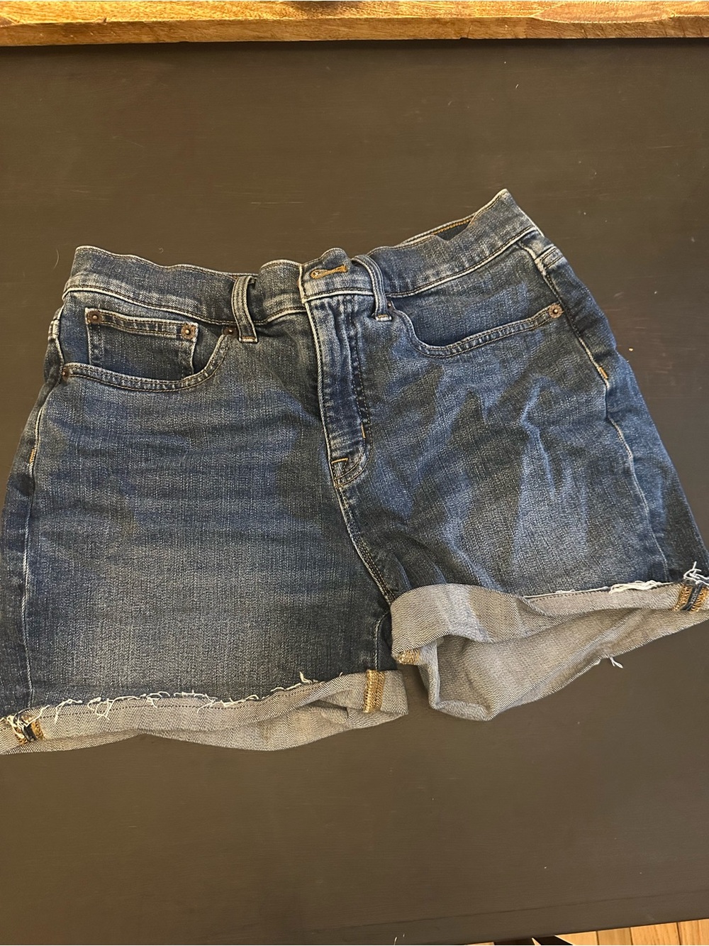 J. Crew Dark Blue Rolled Hem Denim Shorts